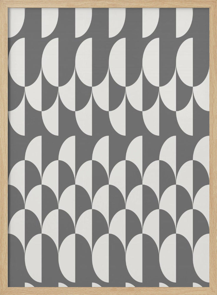 Minimalist art deco geometric arches grey | Poster