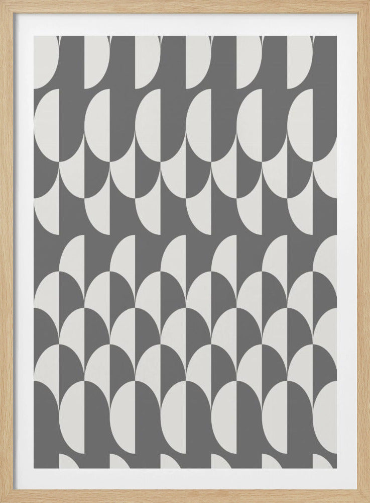 Minimalist art deco geometric arches grey | Poster