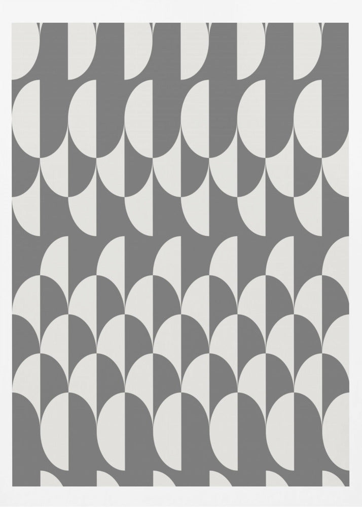 Minimalist art deco geometric arches grey | Poster