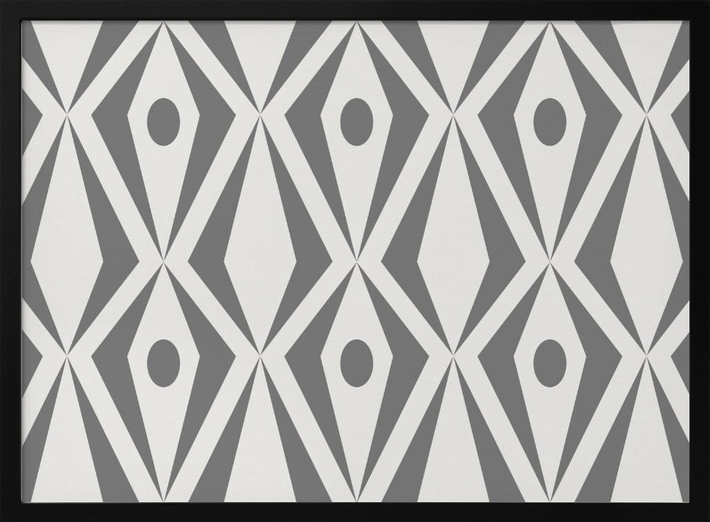 Minimalist art deco geometric diamonds grey | Poster