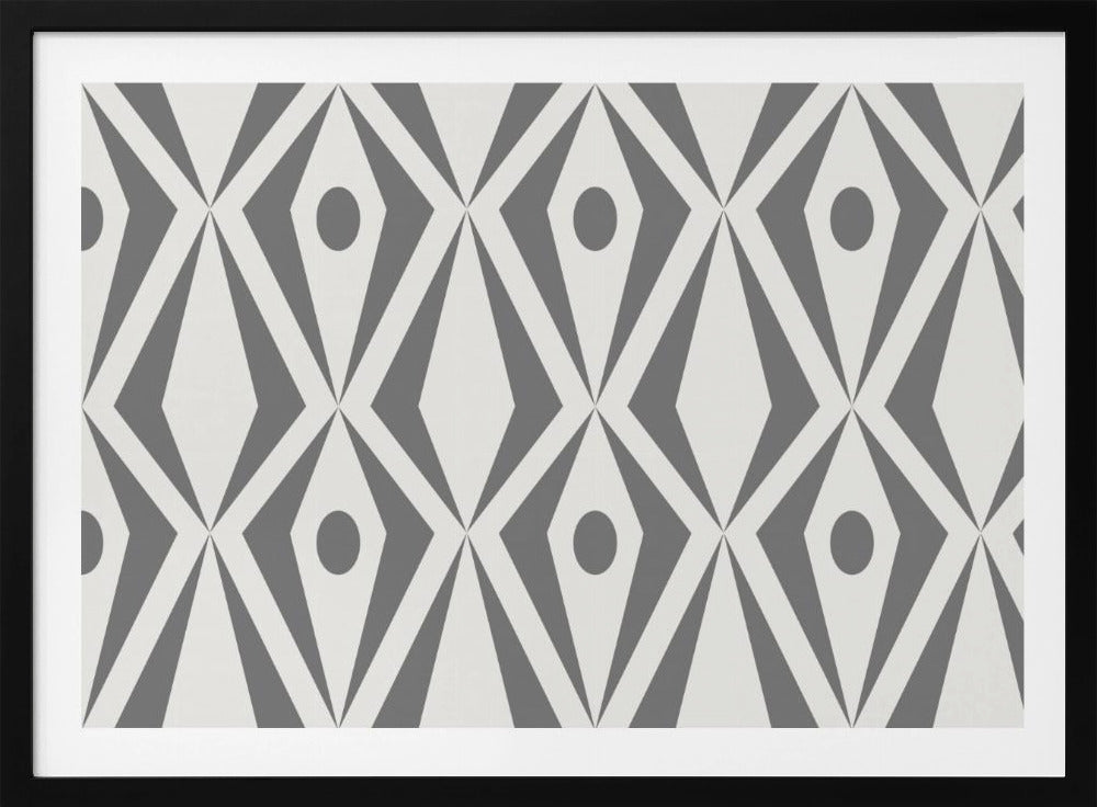 Minimalist art deco geometric diamonds grey | Poster