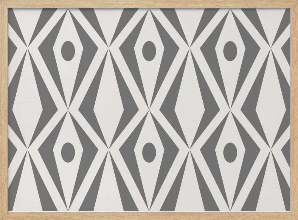 Minimalist art deco geometric diamonds grey | Poster