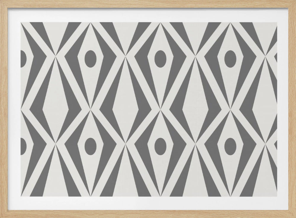 Minimalist art deco geometric diamonds grey | Poster