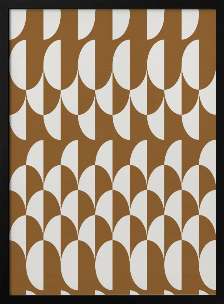 Minimalist art deco geometric arches brown | Poster