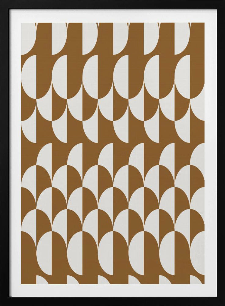 Minimalist art deco geometric arches brown | Poster