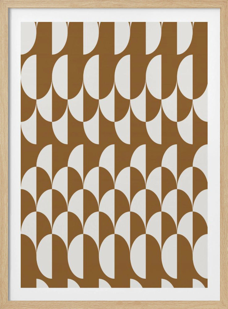 Minimalist art deco geometric arches brown | Poster
