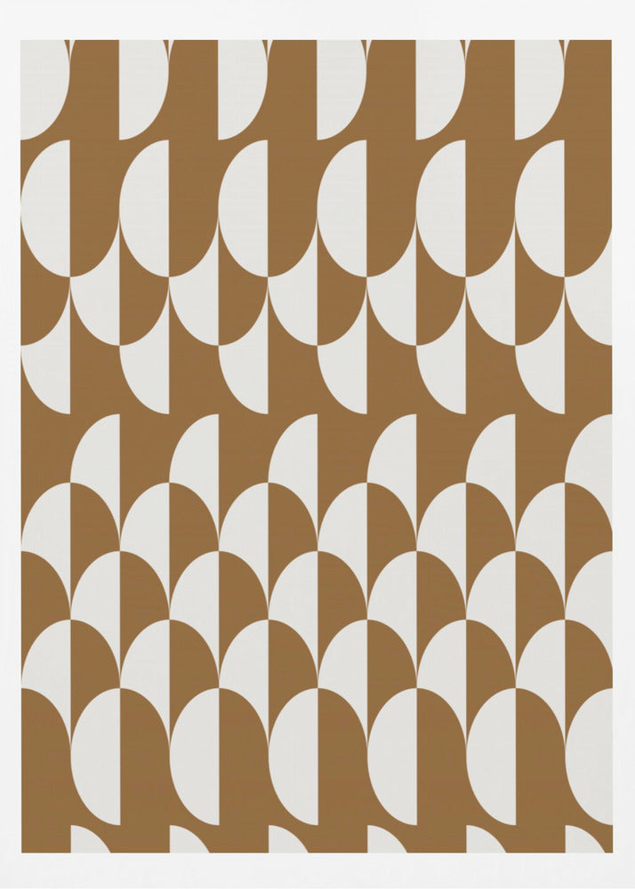 Minimalist art deco geometric arches brown | Poster