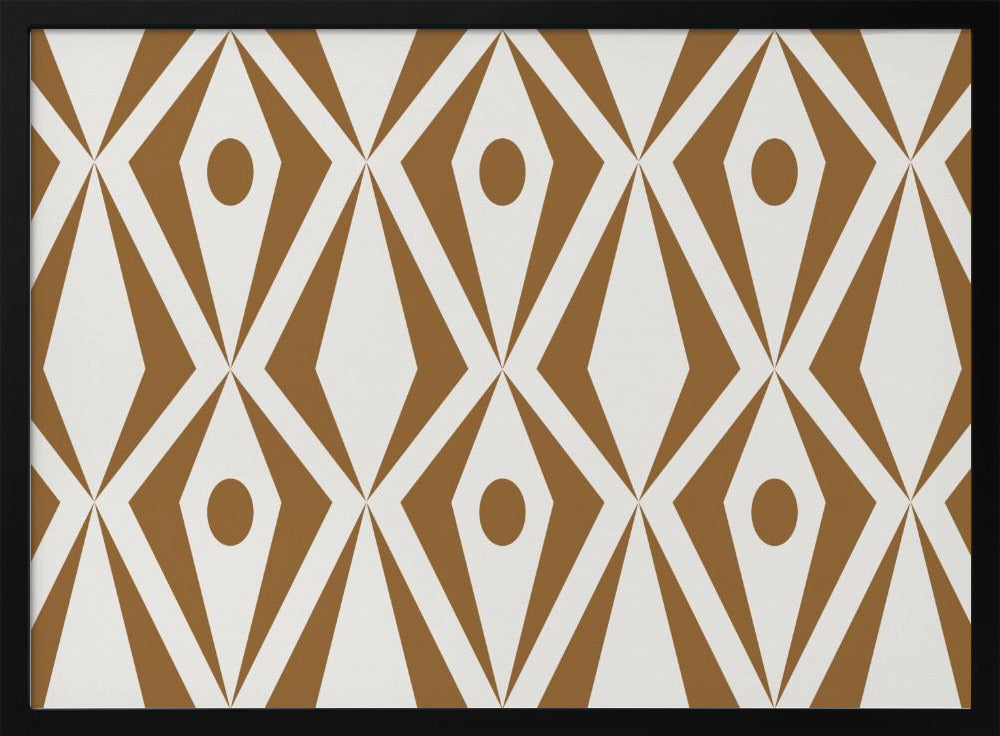 Minimalist art deco geometric diamonds brown | Poster