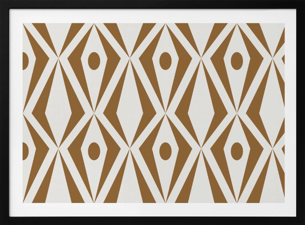 Minimalist art deco geometric diamonds brown | Poster