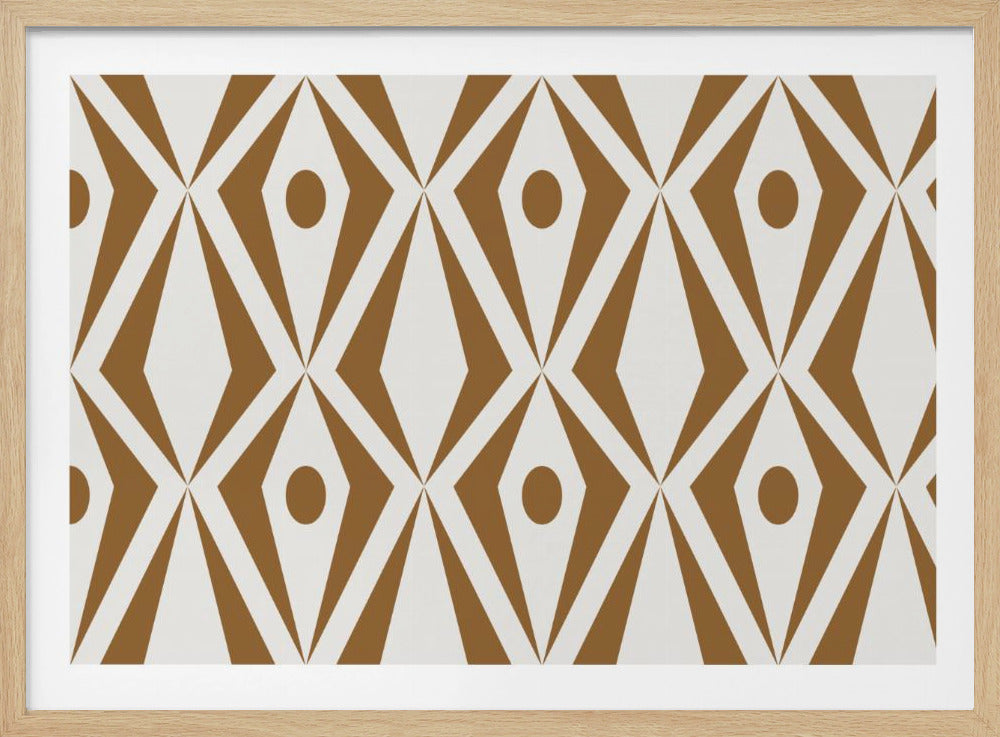 Minimalist art deco geometric diamonds brown | Poster