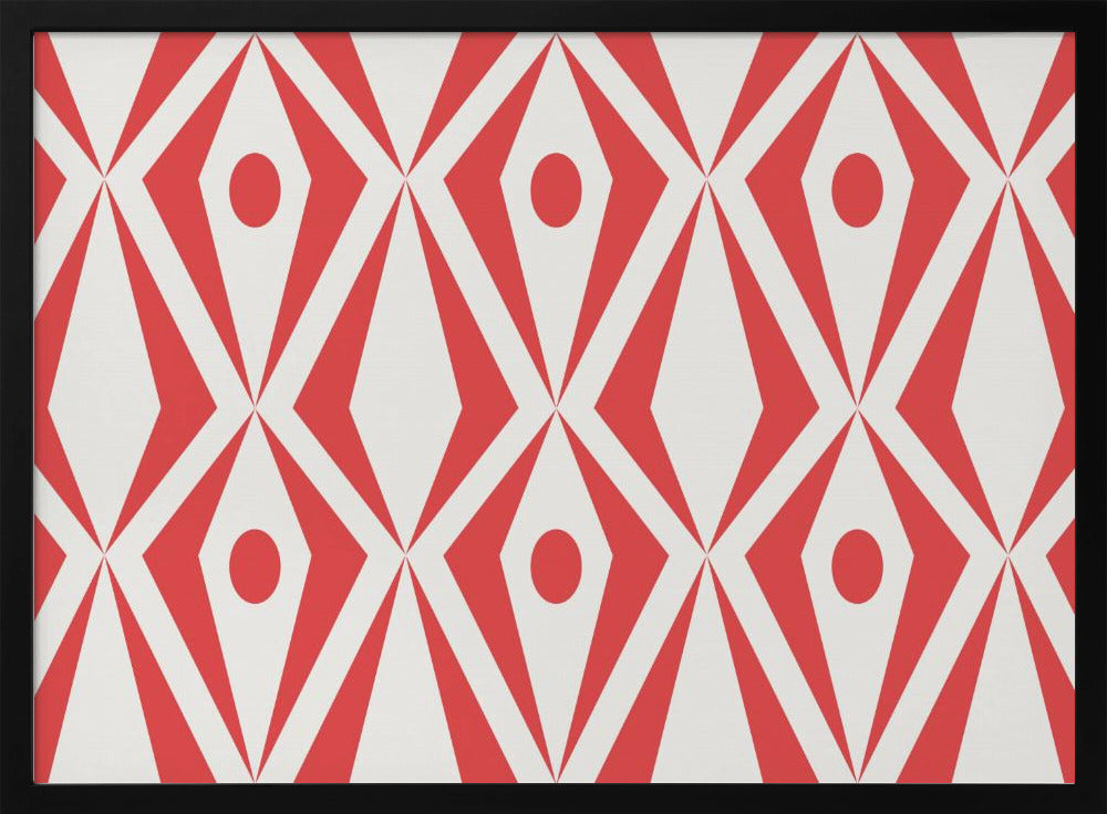 Minimalist art deco geometric diamonds red | Poster