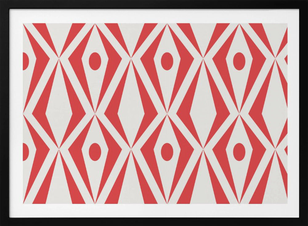 Minimalist art deco geometric diamonds red | Poster
