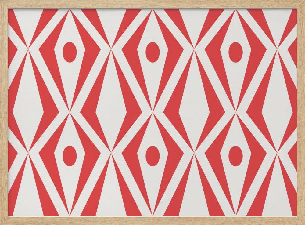 Minimalist art deco geometric diamonds red | Poster