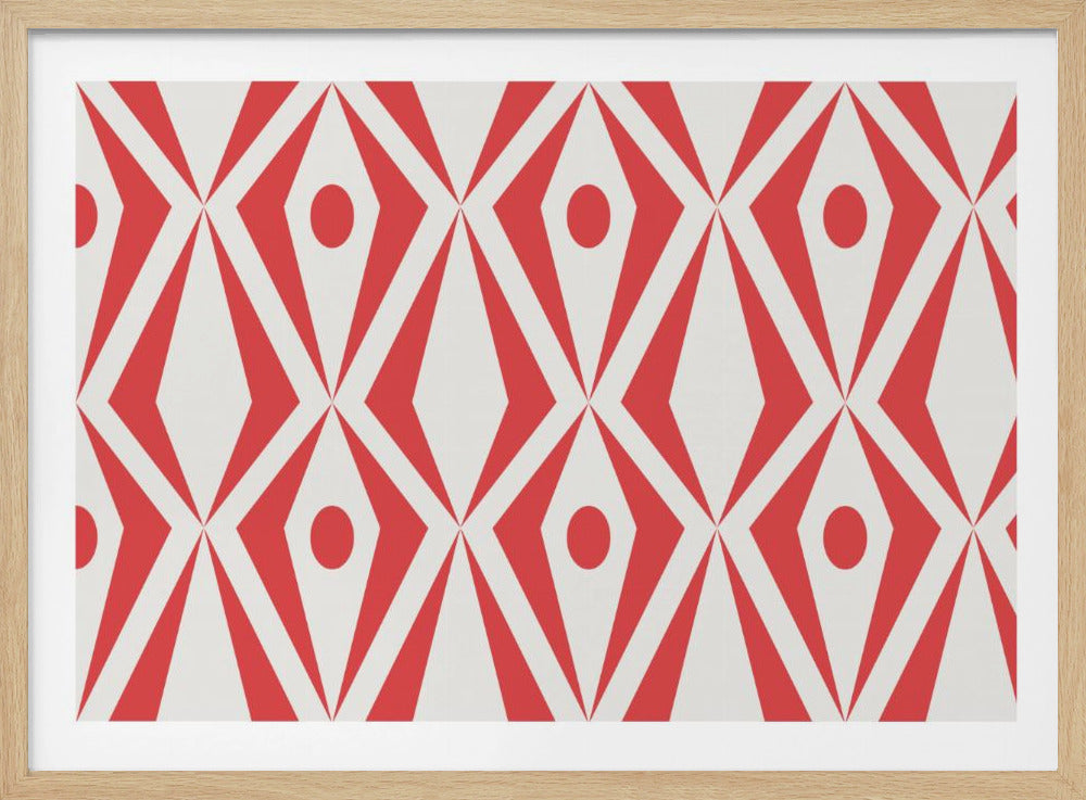 Minimalist art deco geometric diamonds red | Poster