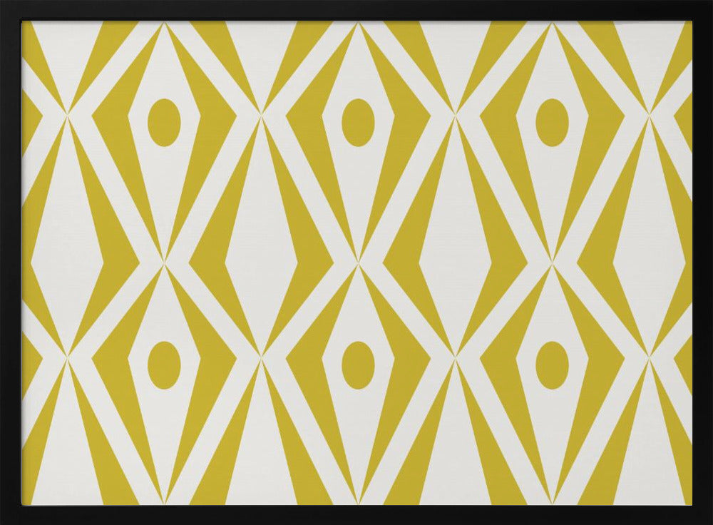 Minimalist art deco geometric diamonds yellow | Poster