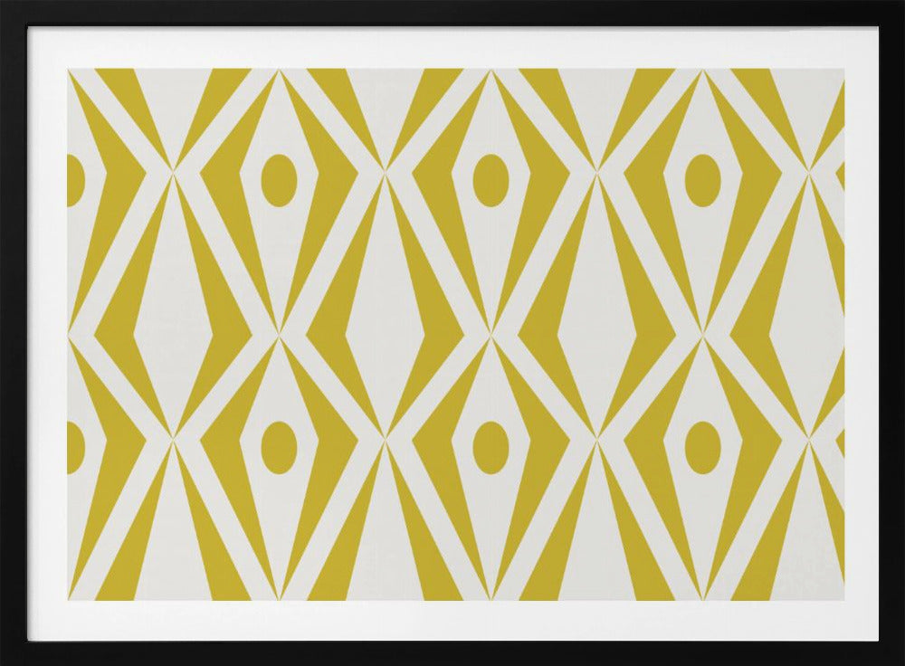 Minimalist art deco geometric diamonds yellow | Poster