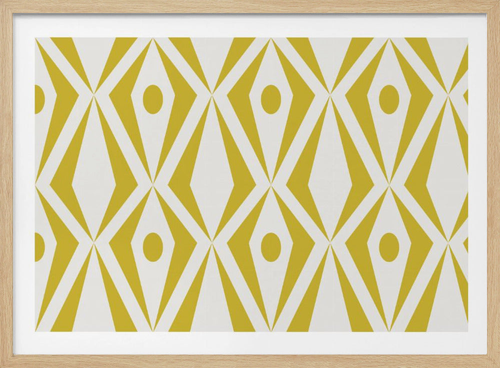 Minimalist art deco geometric diamonds yellow | Poster