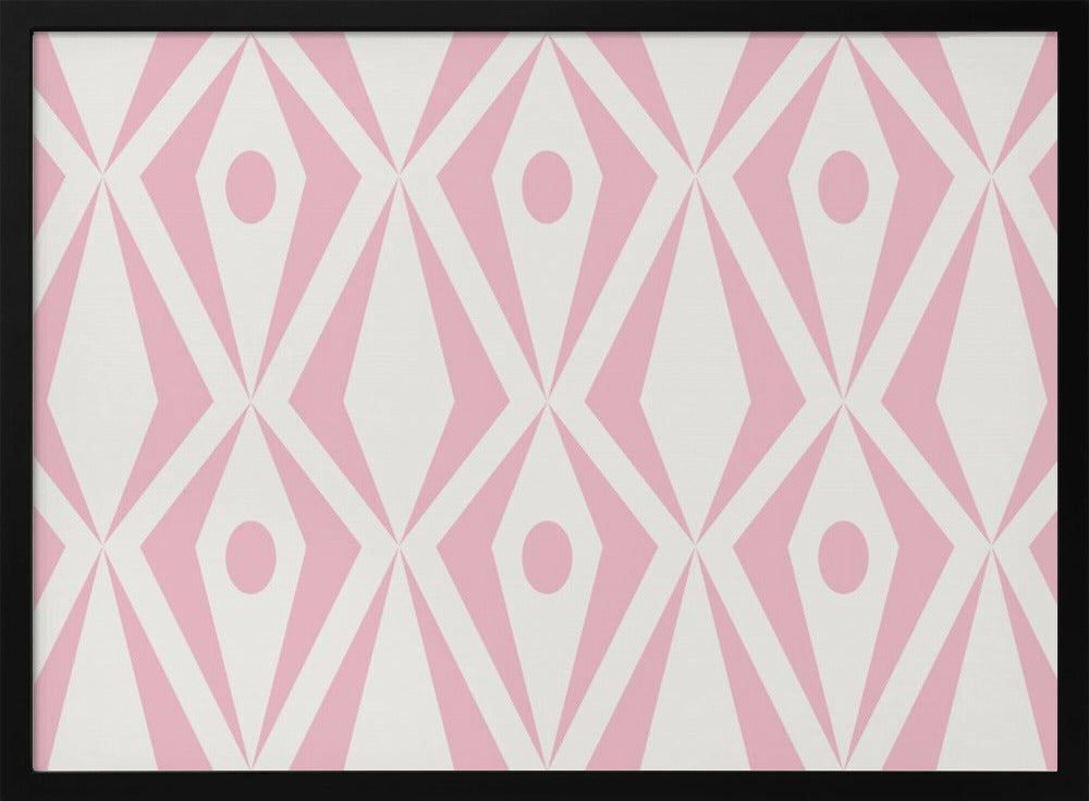 Minimalist art deco geometric diamonds pink | Poster