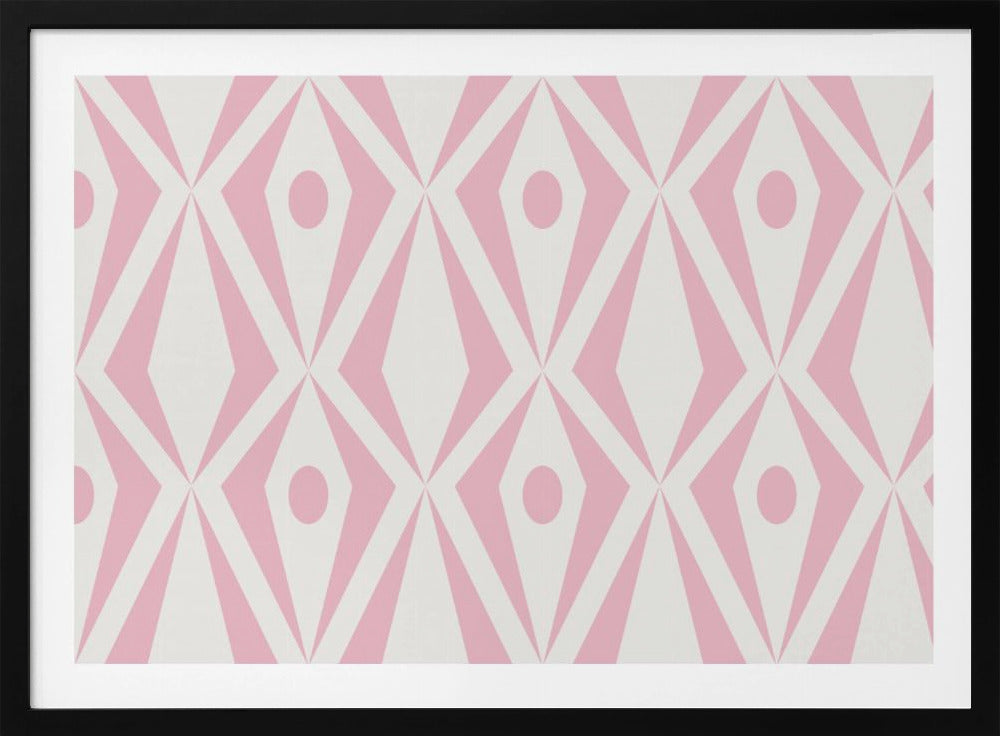 Minimalist art deco geometric diamonds pink | Poster