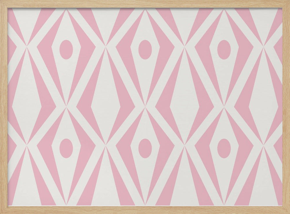 Minimalist art deco geometric diamonds pink | Poster