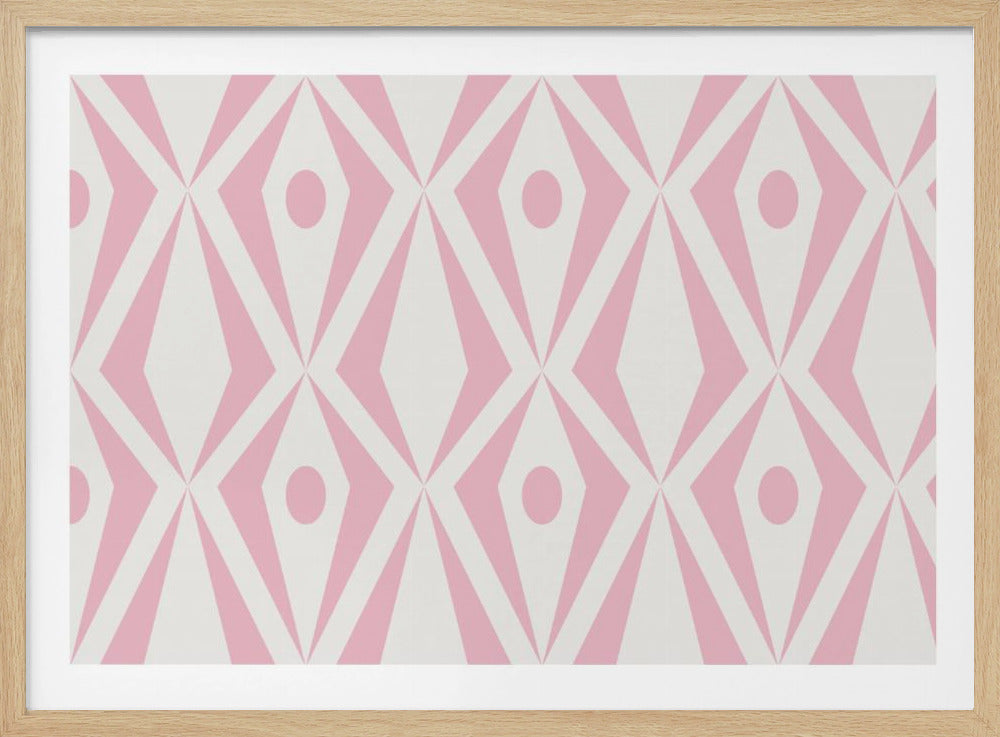 Minimalist art deco geometric diamonds pink | Poster