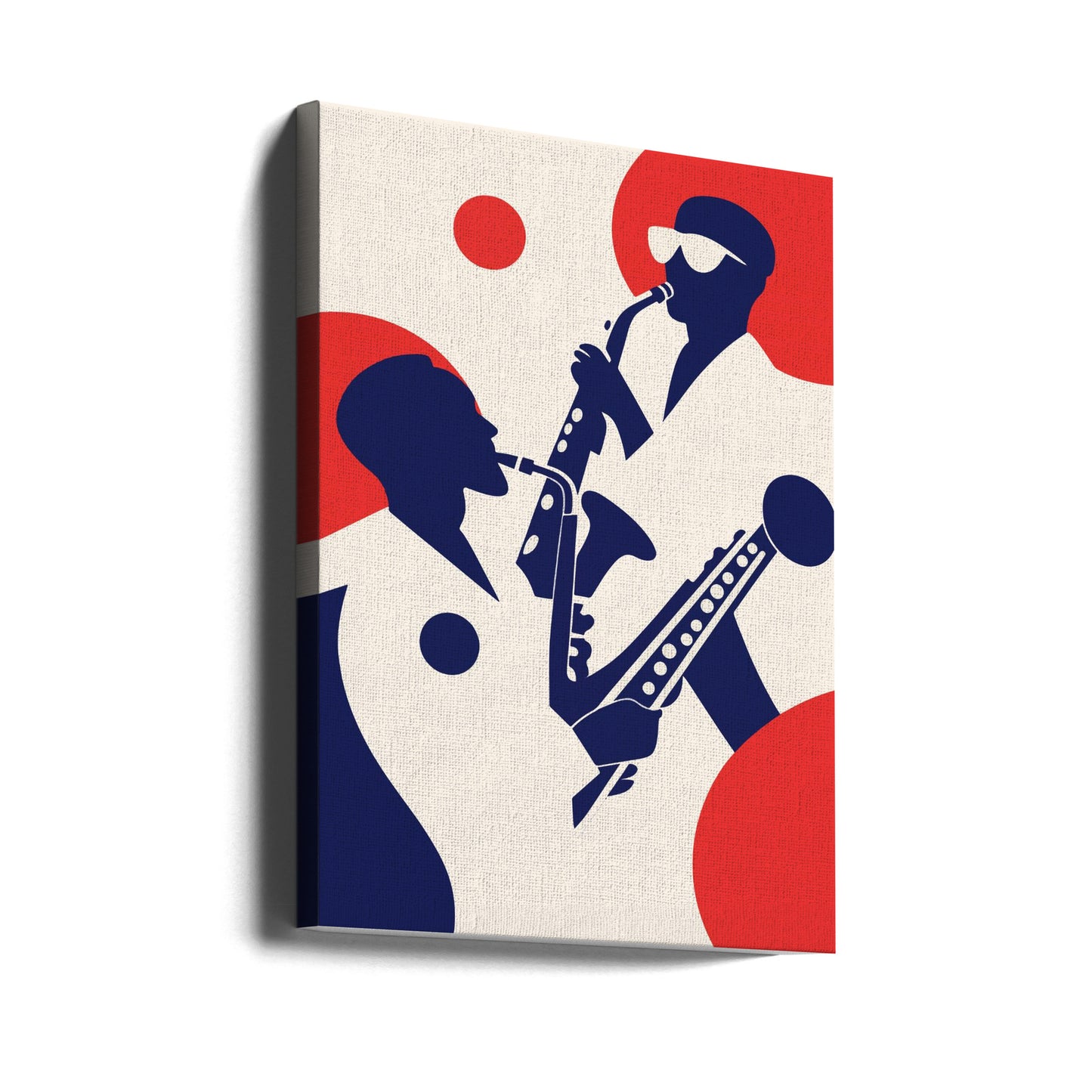 Silhouettes of Musicians Playing Saxophones | Canvas