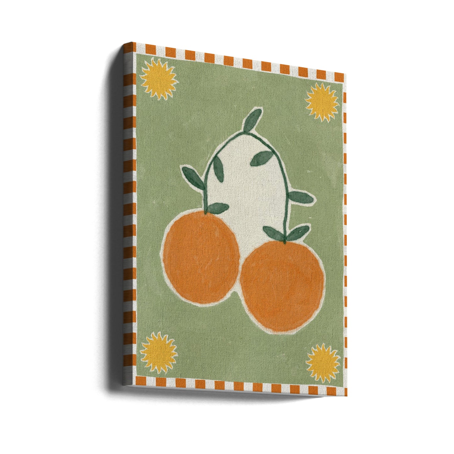 Oranges sur fond vert | Toile