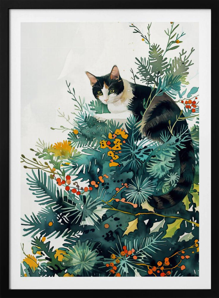 Kattunge och julgran | Poster