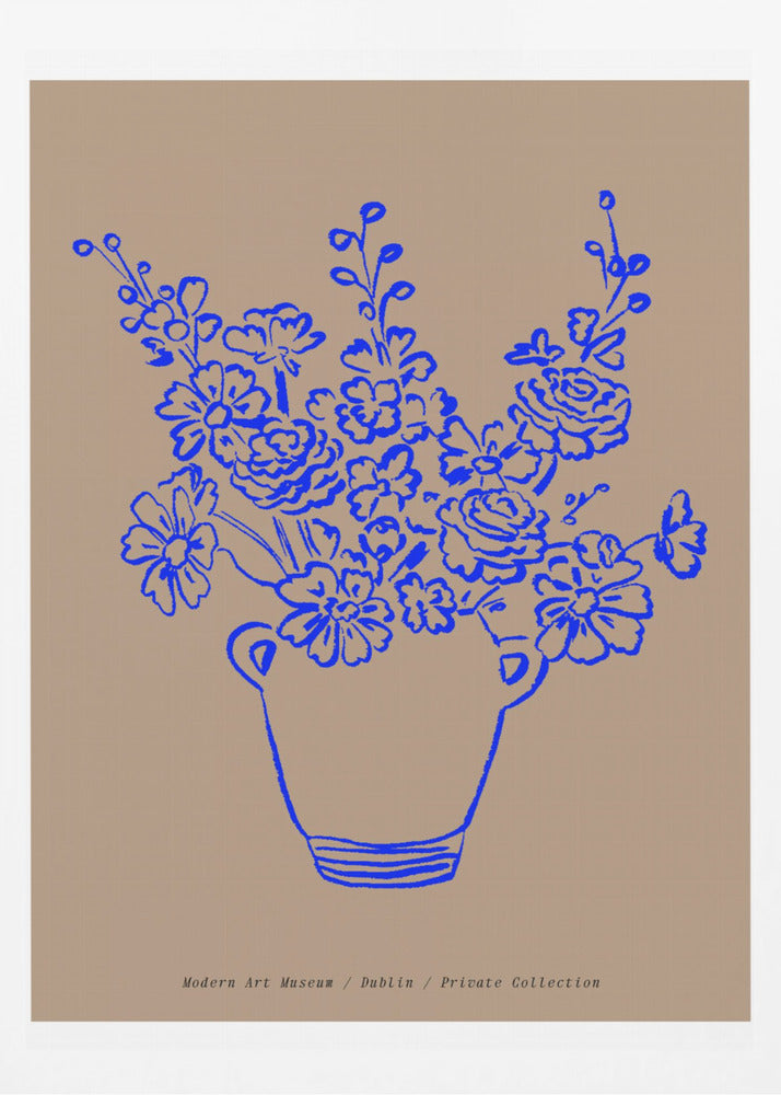 Blue Floral Elegance | Poster