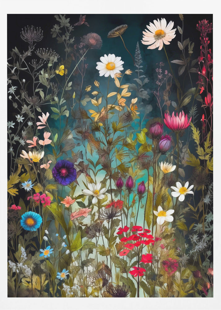 Prairie de fleurs sauvages à feuilles persistantes 92 | Affiches