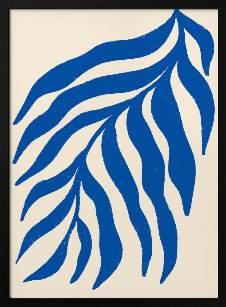 Blue Silhouette Textured Branch | Poster