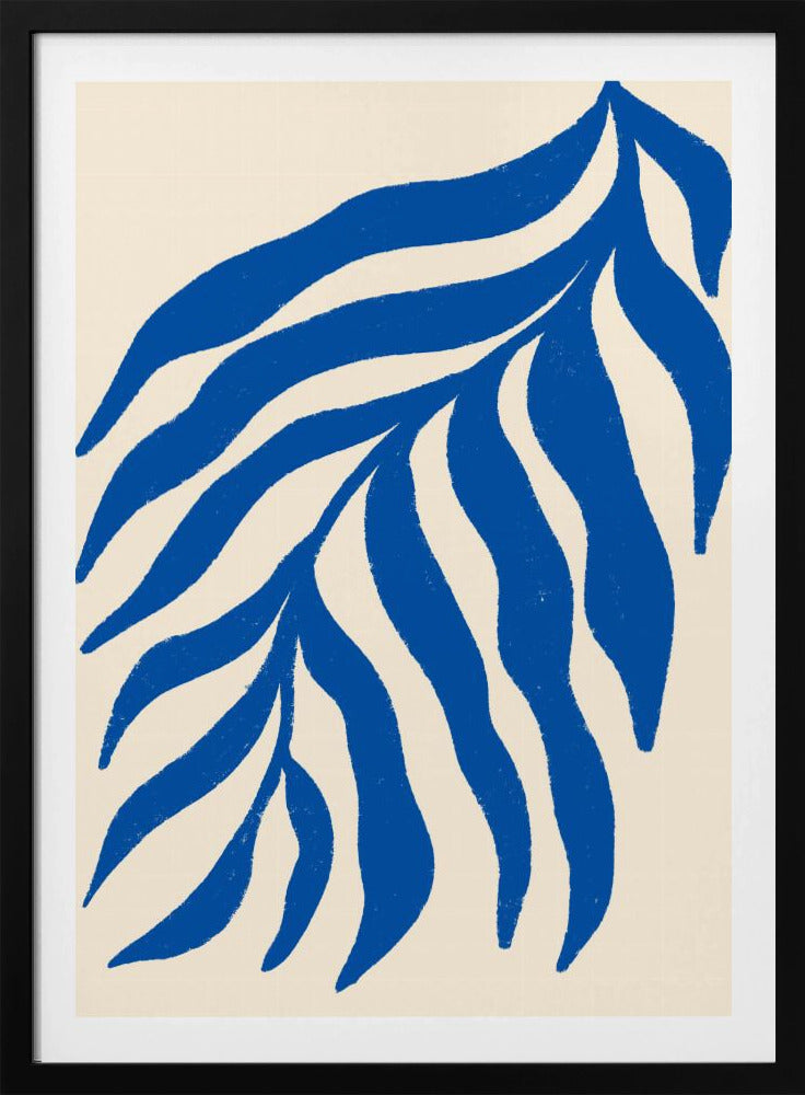 Blue Silhouette Textured Branch | Poster