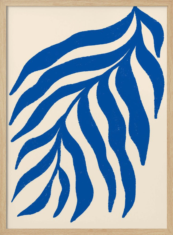 Blue Silhouette Textured Branch | Poster