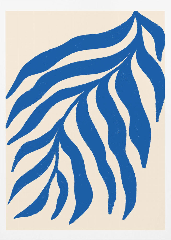 Blue Silhouette Textured Branch | Poster