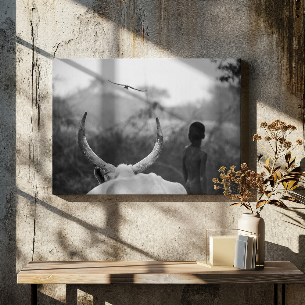 Boy and Cow | Canvas