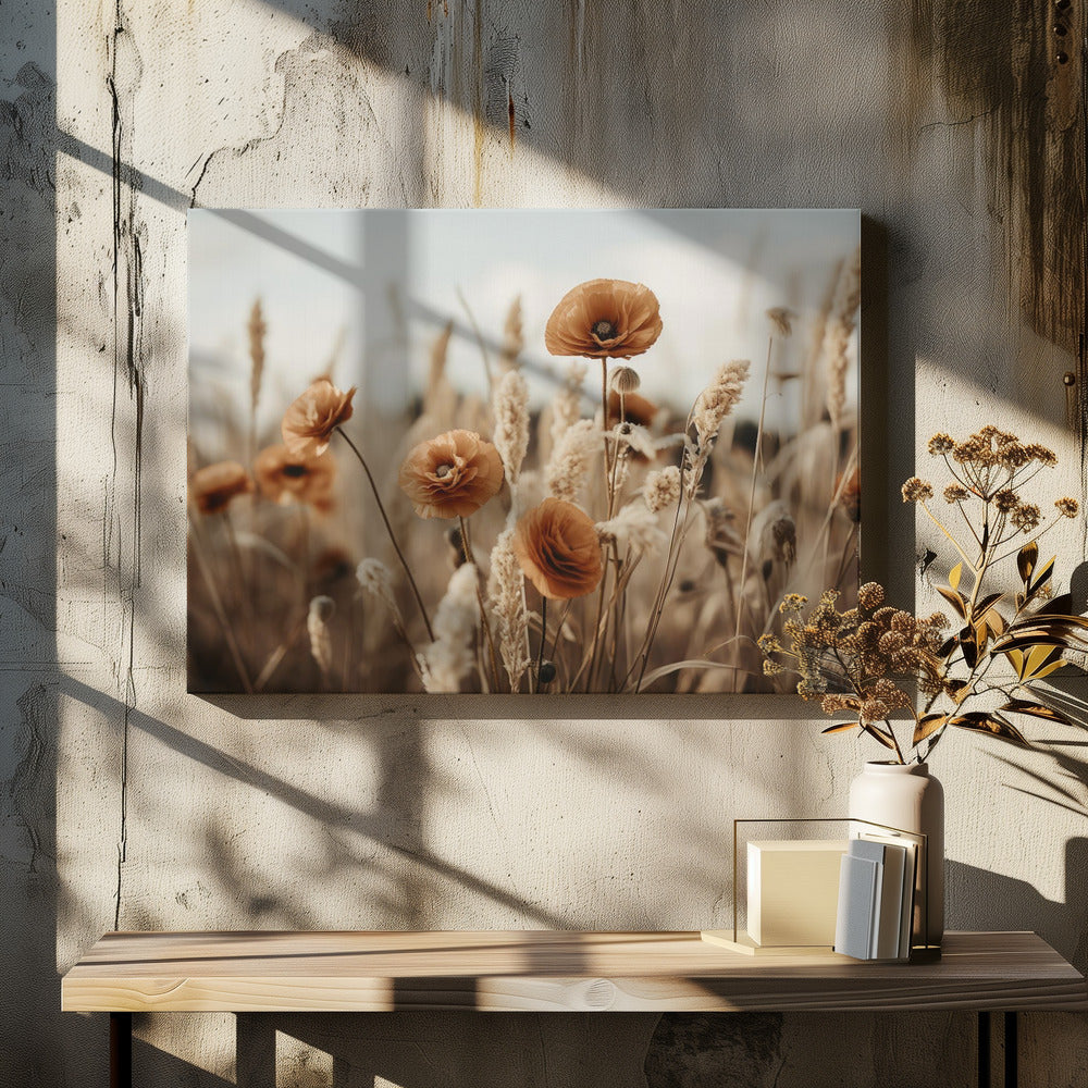 Orange Poppy Field | Canvas