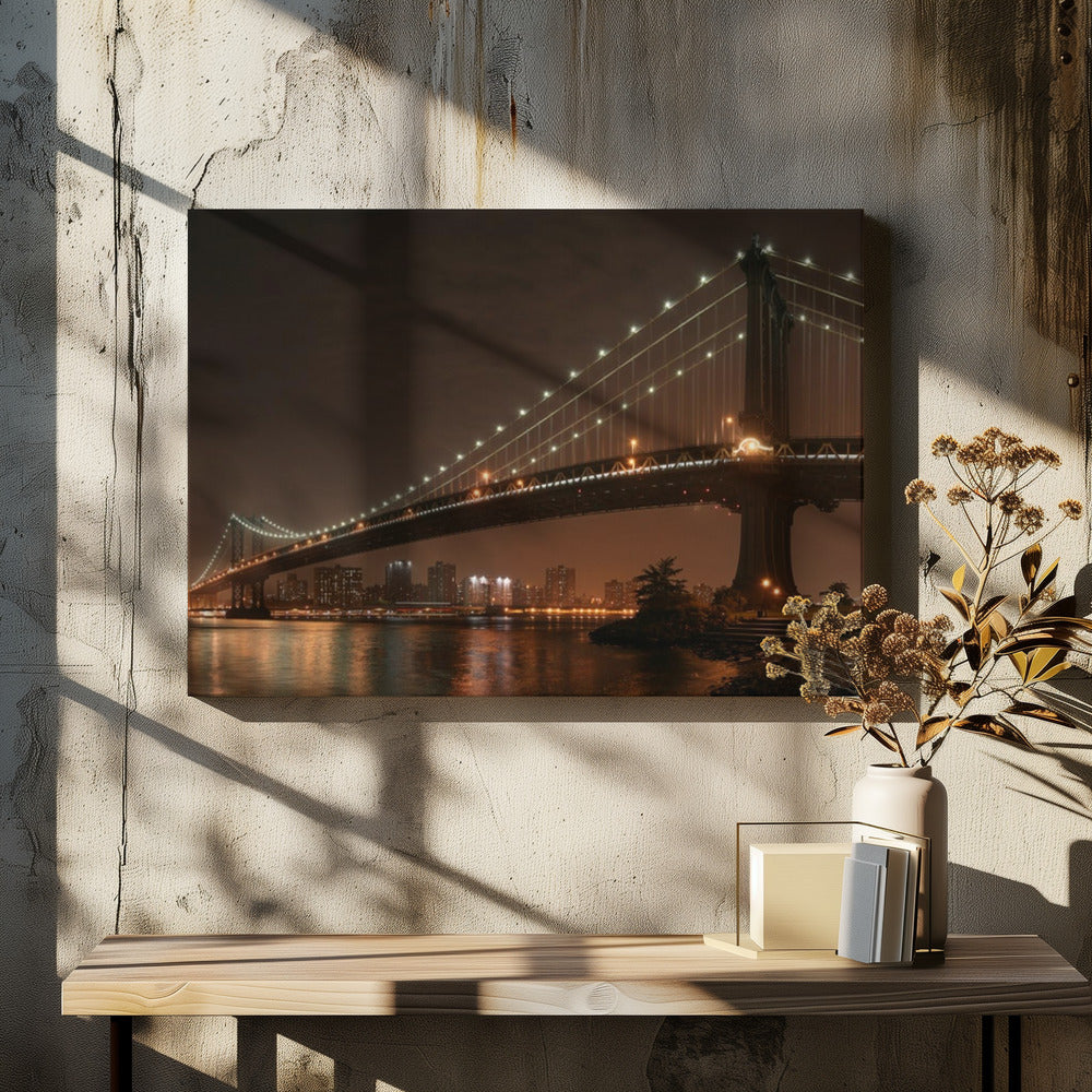 Die beiden Liebenden unter der Manhattan Bridge | Leinwand