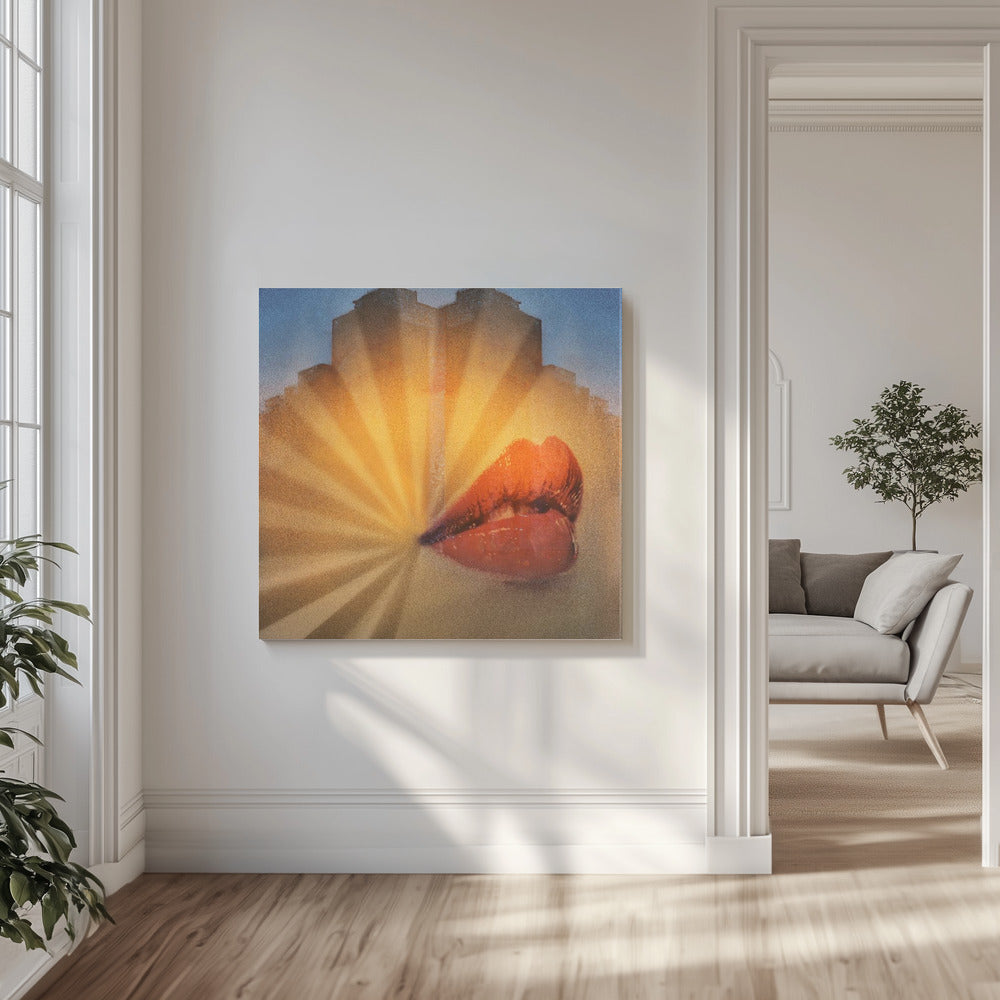 Le baiser des lèvres rouges | Tableaux sur Toile