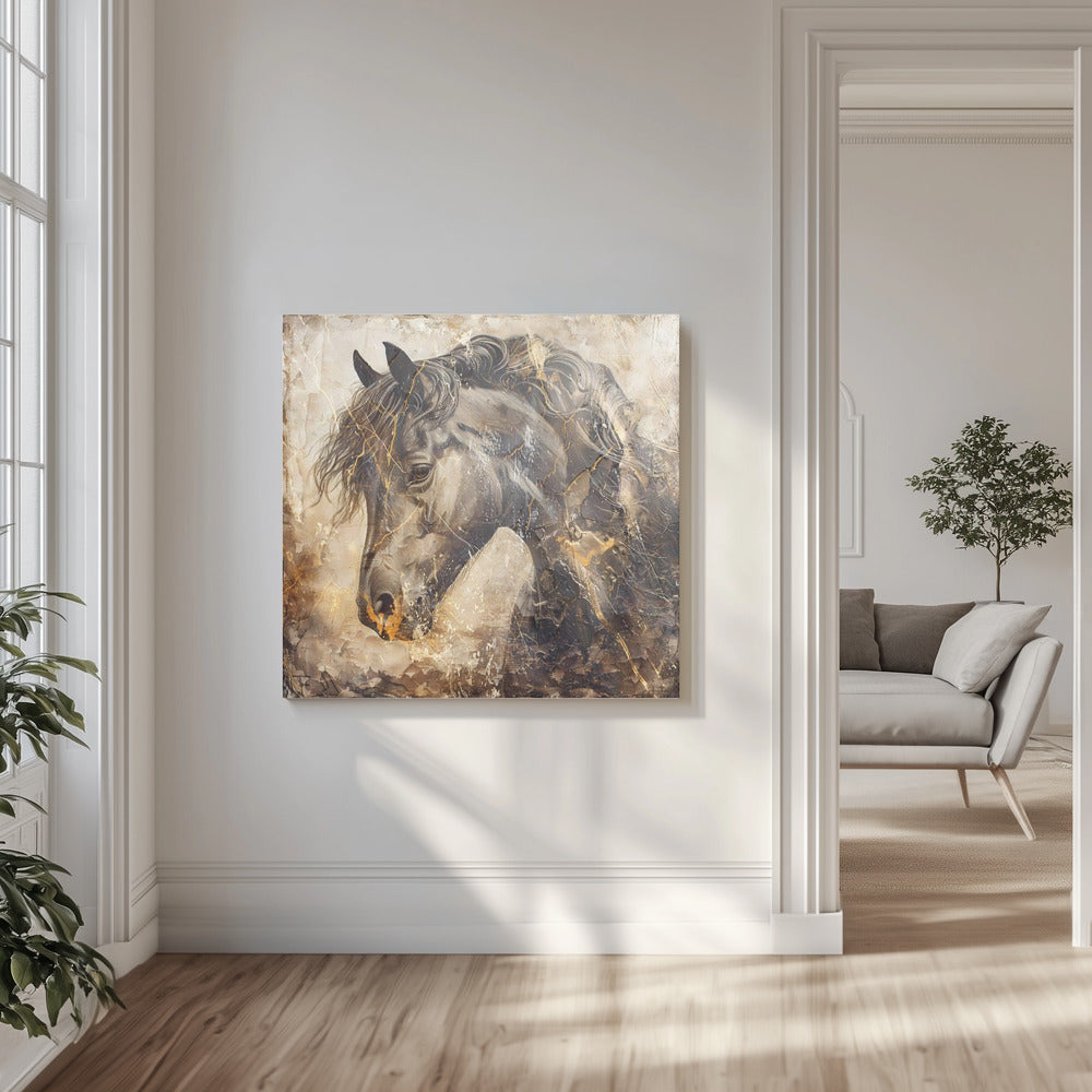 Horse Vintage Art Illustration 11 | Canvas