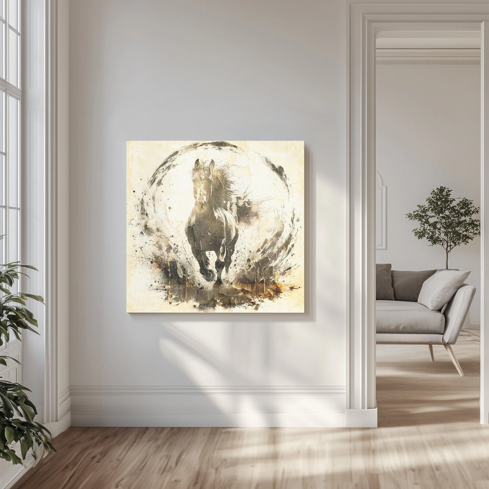 Horse Vintage Art Illustration 14 | Canvas