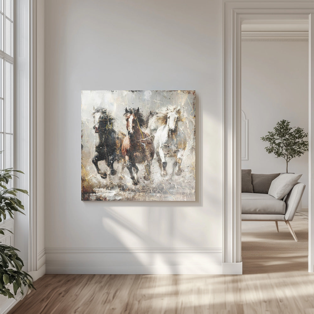 Horse Vintage Art Illustration 15 | Canvas