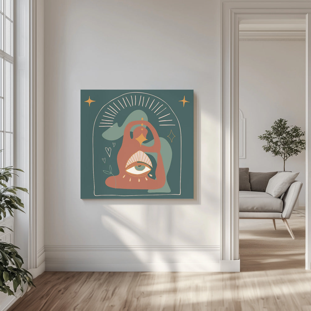 Woman Yoga Pose Illustration | Canvas