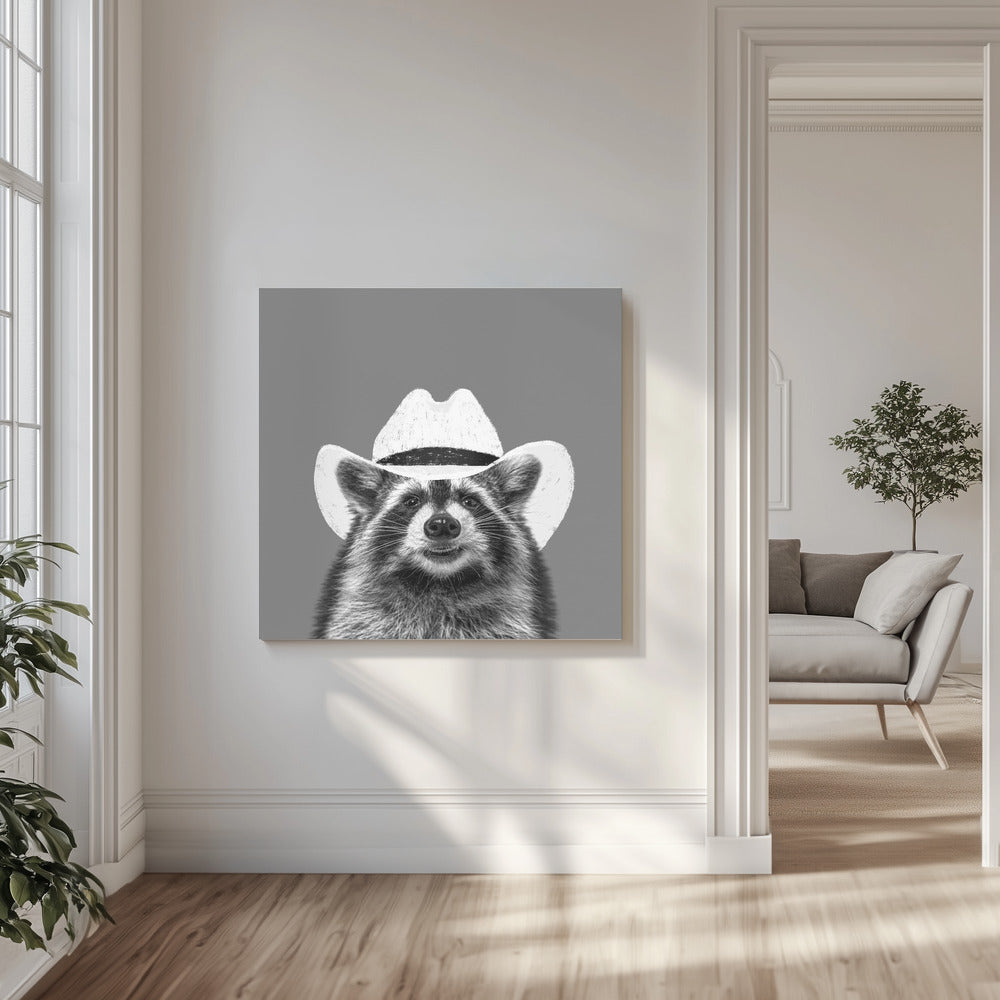 Wyatt, der Cowboy-Waschbär | Leinwand-Bilder