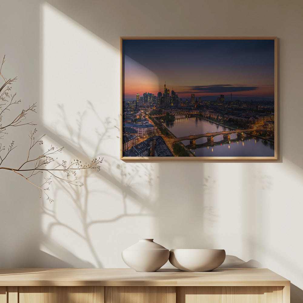 Skyline de Francfort au coucher du soleil | Posters - Affiche Artistique