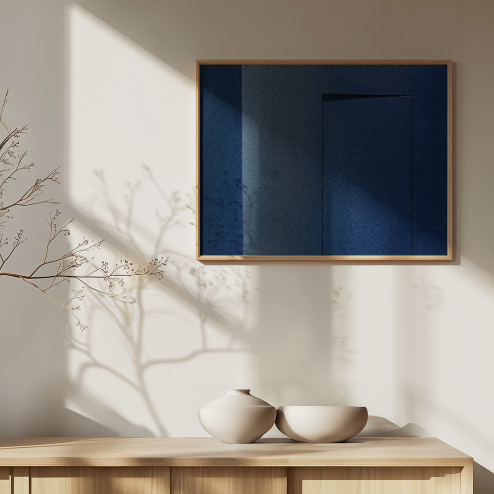Minimalisme bleu ou porte secrète | Posters - Affiche Artistique