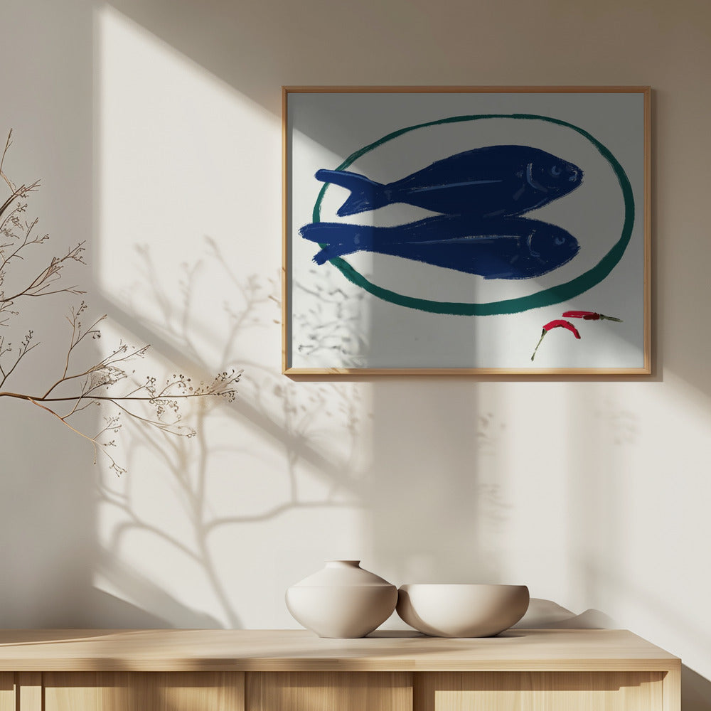 Blauer Fisch und Gewürze | Poster