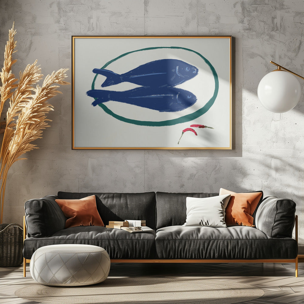 Blauer Fisch und Gewürze | Poster