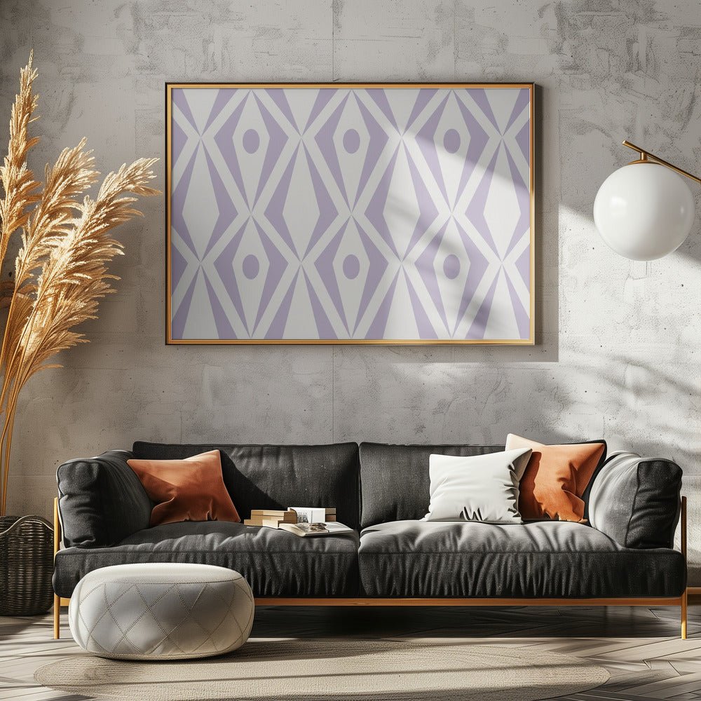 Minimalist art deco geometric diamonds lavender | Poster