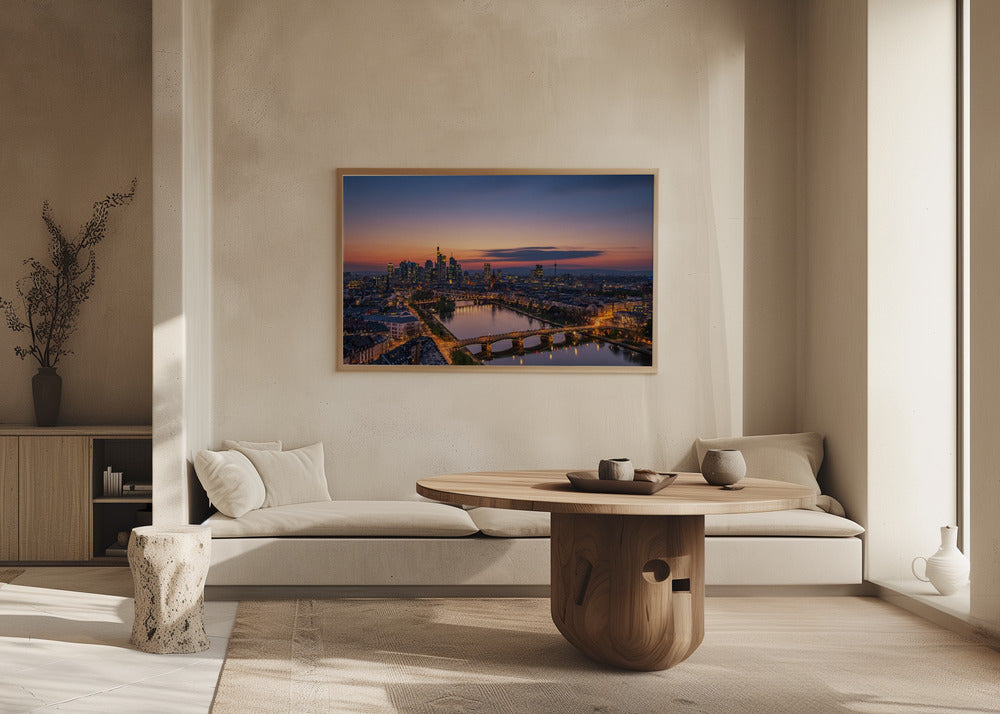Skyline de Francfort au coucher du soleil | Posters - Affiche Artistique