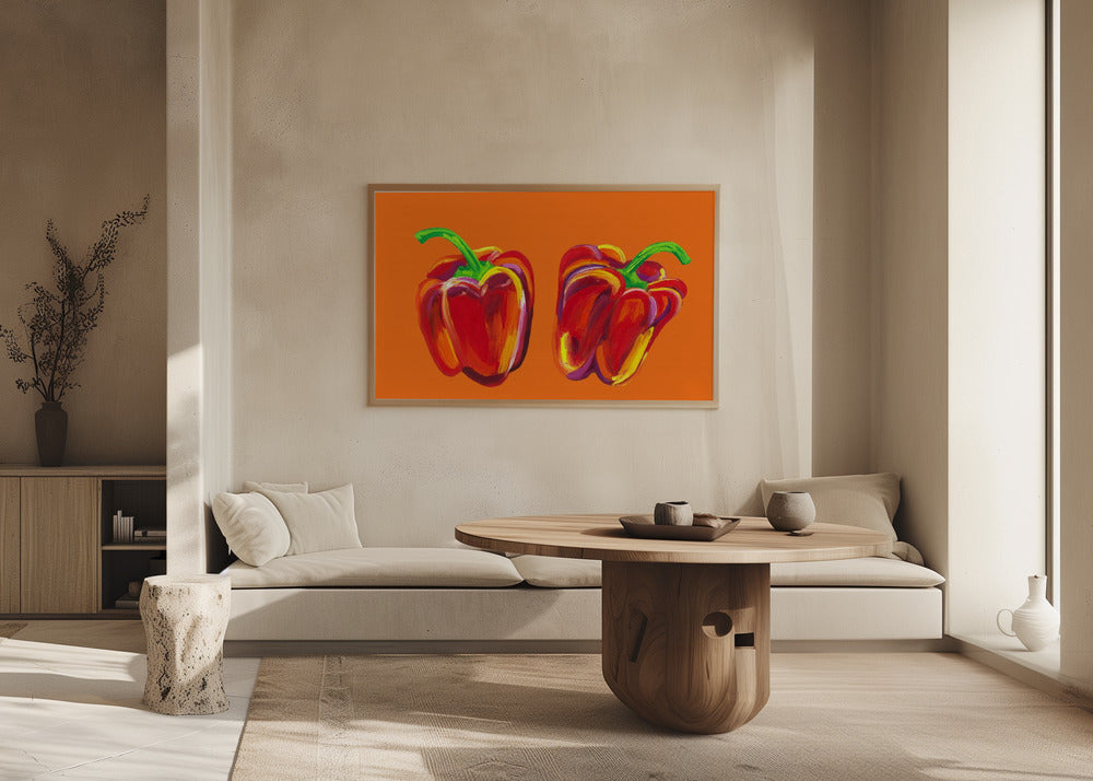 Peperoni su arancia | Poster - Stampe d’Arte